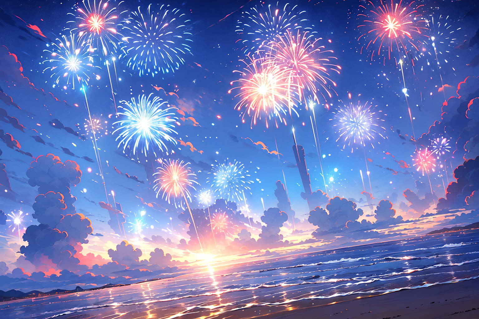 01377-1390210299-no humans, sky, outdoors, fireworks, scenery, gradient sky, blue sky, cloud, sunset, (illustration_1.0), masterpiece, best quali.png